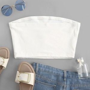 Zaful Tops - Brand new white tube top with butterfly embroidery Zaful Tops - Brand new white tube top with butterfly embroidery